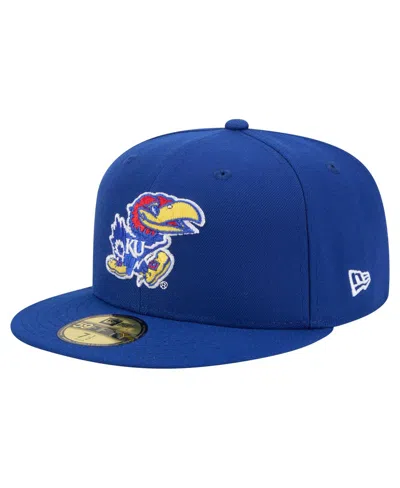 New Era Men's Royal Kansas Jayhawks Vault 59fifty Fitted Hat In Blue