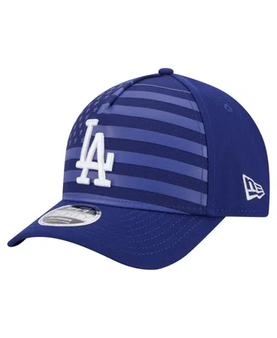 New Era Men's Royal Los Angeles Dodgers American Flag 9forty M-crown A-frame Adjustable Hat In Blue