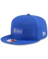 New Era Men's Royal New England Patriots 2025 Sideline Throwback Split Panel 9fifty Snapback Hat In Blue