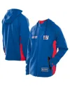 New Era Men's Royal New York Giants Combine Authentic Raglan Scuba Full-zip Hoodie In Blue