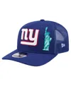 New Era Men's Royal New York Giants Liberty 9seventy Adjustable Trucker Hat In Blue