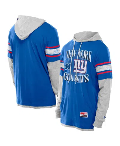 New Era Men's Royal New York Giants Twofer Layered Long Sleeve Hoodie T-shirt In Blue