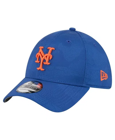 New Era Men's Royal New York Mets Tonal Camo 39thirty Flex Hat In Blue