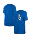 New Era Men's Royal Philadelphia 76ers 2024/25 City Edition Chenille Heavyweight T-shirt In Blue