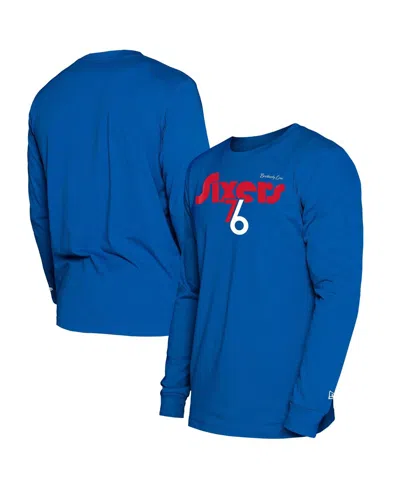New Era Men's Royal Philadelphia 76ers 2024/25 City Edition Long Sleeve T-shirt In Blue