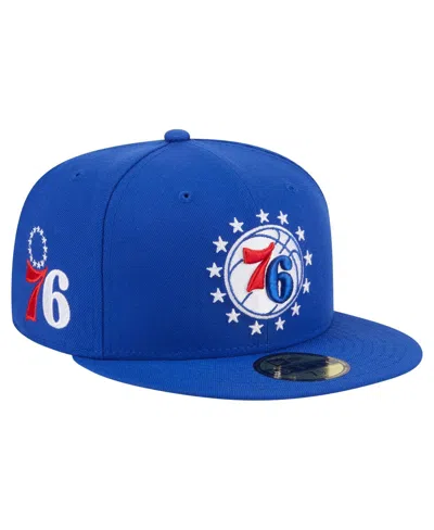 New Era Men's Royal Philadelphia 76ers Deceptor 59fifty Fitted Hat In Blue