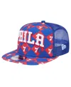 New Era Men's Royal Philadelphia 76ers Seeing Diamonds A-frame Trucker 9fifty Snapback Hat In Royal