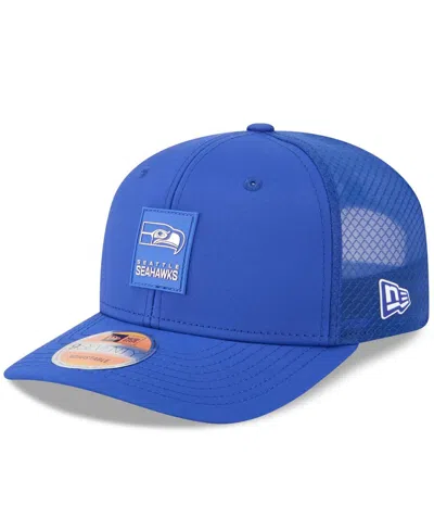 New Era Men's Royal Seattle Seahawks 2025 Sideline Throwback 9seventy Trucker Adjustable Hat In Blue