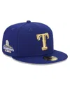 New Era Men's Royal Texas Rangers 2024 Gold Collection Low Profile 59fifty Fitted Hat In Blue