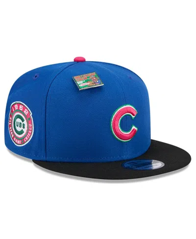 New Era Men's Royal/black Chicago Cubs Watermelon Big League Chew Flavor Pack 9fifty Snapback Hat In Royal,black