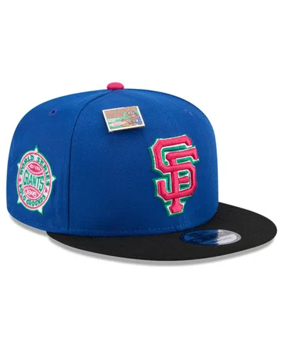 New Era Men's Royal/black San Francisco Giants Watermelon Big League Chew Flavor Pack 9fifty Snapback Hat In Royal,black