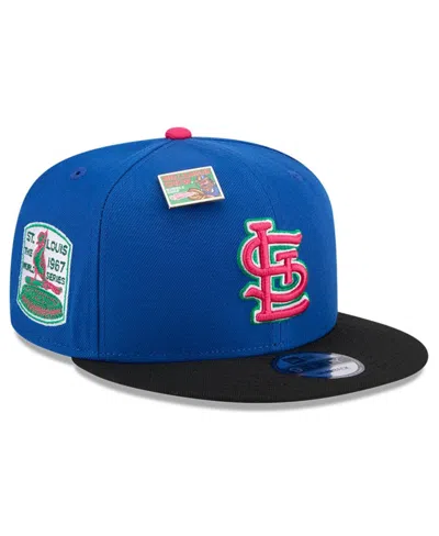 New Era Men's Royal/black St. Louis Cardinals Watermelon Big League Chew Flavor Pack 9fifty Snapback Hat In Royal,black
