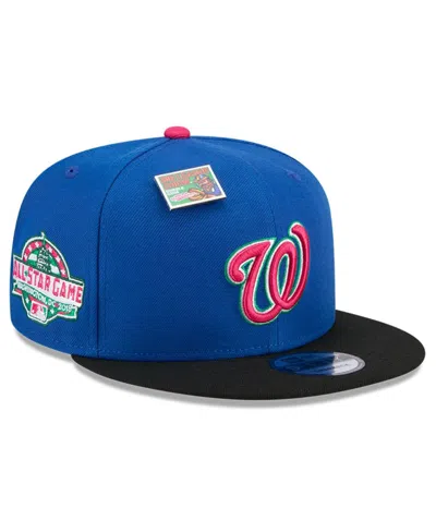 New Era Men's Royal/black Washington Nationals Watermelon Big League Chew Flavor Pack 9fifty Snapback Hat In Royal,black