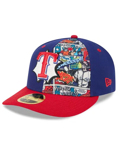 New Era Men's Royal/red Texas Rangers 2025 Mlb Diamond Hero Edition Low Profile 59fifty Fitted Hat