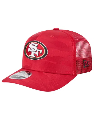 New Era Men's Scarlet San Francisco 49ers Adventure Camo Trucker 9seventy Stretch-snap Adjustable Hat