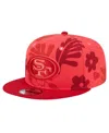 New Era Men's Scarlet San Francisco 49ers Leafy 9fifty Snapback Hat In Scarlet