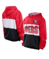 New Era Men's Scarlet San Francisco 49ers Ripstop Quarter-zip Hooded Windbreaker In Red