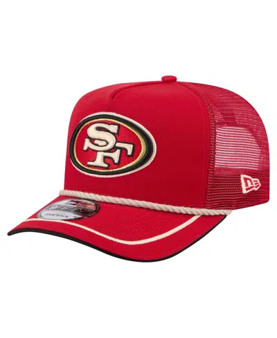 New Era Men's Scarlet San Francisco 49ers Vintage Team Rope A-frame Trucker 9fifty Snapback Hat