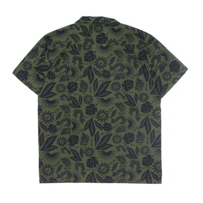 New Era Men's Short Sleeve Shirt Ne Floral All Over Print Revere Shirt New Olive/navy In Green