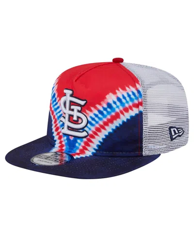 New Era Men's St. Louis Cardinals Tie-dye Golfer Trucker Adjustable Hat In Red