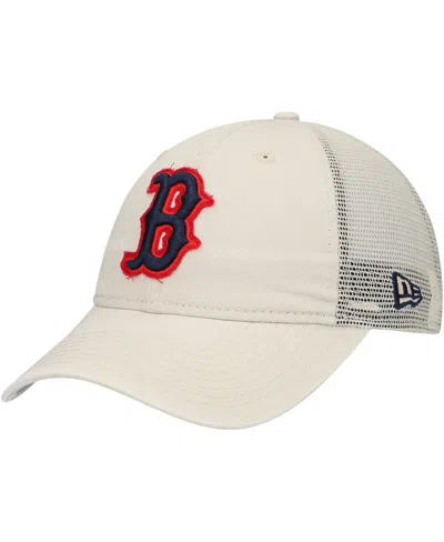 New Era Men's Stone Boston Red Sox Game Day 9twenty Adjustable Trucker Hat In Neutral