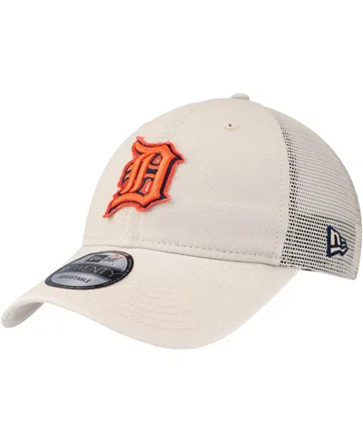 New Era Men's Stone Detroit Tigers Game Day 9twenty Adjustable Trucker Hat In Neutral