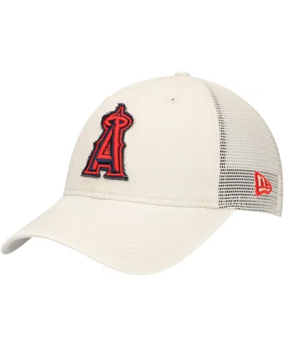 New Era Men's Stone Los Angeles Angels Game Day 9twenty Adjustable Trucker Hat