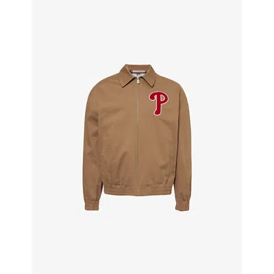 New Era Mens Stone Phillies Letter-embroidered Regular-fit Stretch-woven Jacket