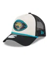 New Era Men's Stone/black Jacksonville Jaguars 2024 Sideline Historic 9forty A-frame Trucker Adjustable Hat In Stone,black
