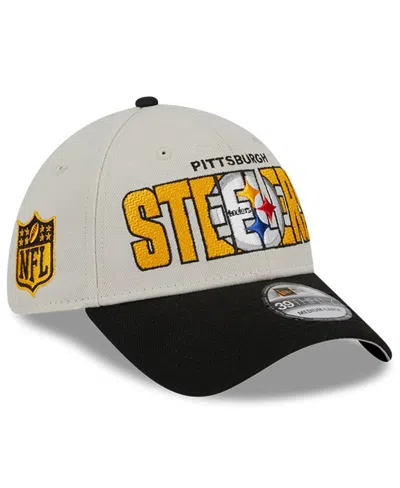New Era Men's Stone/black Pittsburgh Steelers 2023 Nfl Draft 39thirty Flex Hat In Multi