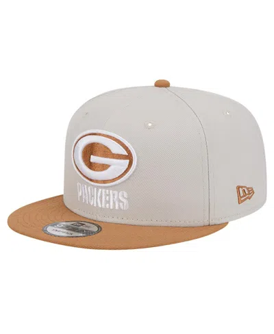 New Era Men's Stone/brown Green Bay Packers Two-tone Color Pack 9fifty Snapback Hat In Stone,brown