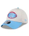 New Era Men's Stone/light Blue Houston Oilers 2024 Sideline Gridiron Classics 39thirty Flex Hat In Stone,light Blue