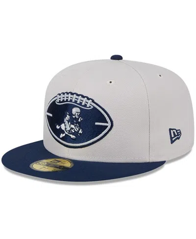 New Era Men's Stone/navy Dallas Cowboys 2024 Sideline Historic 59fifty Fitted Hat In Stone,navy
