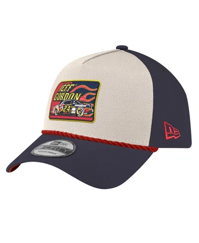 New Era Men's Stone/navy Jeff Gordon 9forty Rope Adjustable Hat In Stone,navy