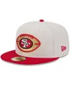New Era Men's Stone/scarlet San Francisco 49ers 2024 Sideline Historic 59fifty Fitted Hat In Stone,scarlet
