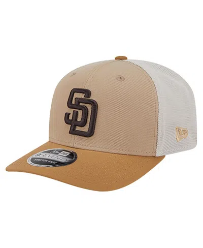 New Era Men's Stone/white San Diego Padres 9seventy Trucker Adjustable Hat In Brown