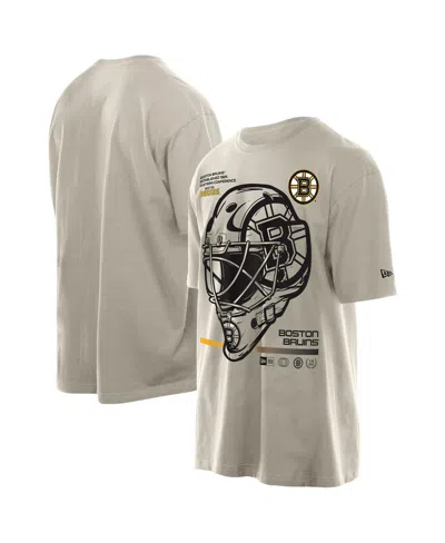 New Era Men's Tan Boston Bruins Goalie Mask T-shirt In Neutral