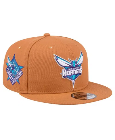 New Era Men's Tan Charlotte Hornets Color Pack 9fifty Snapback Hat In Brown