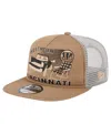 New Era Men's Tan Cincinnati Bengals Meet Me 9fifty Snapback Hat In Tan