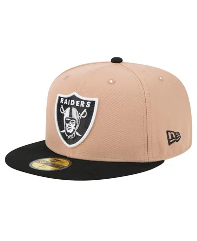 New Era Men's Tan Las Vegas Raiders Logo Main 59fifty Fitted Hat In Tan,black