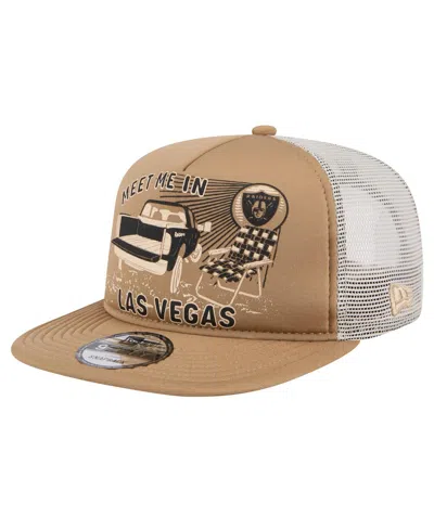 New Era Men's Tan Las Vegas Raiders Meet Me 9fifty Snapback Hat