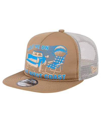 NEW ERA MEN'S TAN LOS ANGELES CHARGERS MEET ME 9FIFTY SNAPBACK HAT