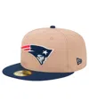 New Era Men's Tan New England Patriots Logo Main 59fifty Fitted Hat In Tan
