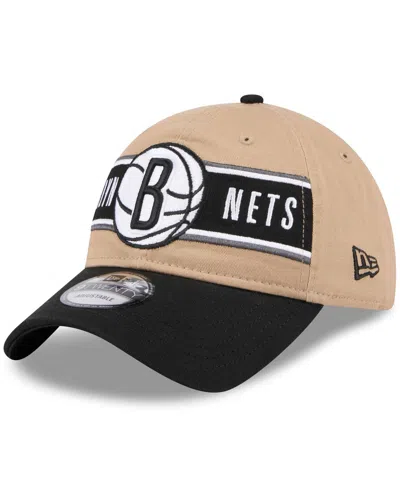 New Era Men's Tan/black Brooklyn Nets 2024 Nba Draft 9twenty Adjustable Hat
