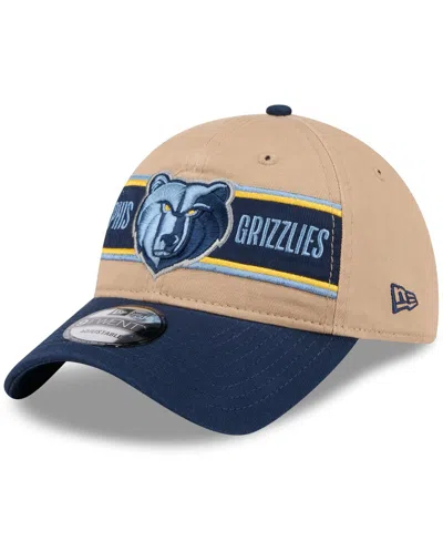 New Era Men's Tan/navy Memphis Grizzlies 2024 Nba Draft 9twenty Adjustable Hat In Tan,navy