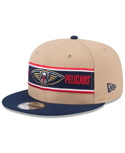 New Era Men's Tan/navy New Orleans Pelicans 2024 Nba Draft 9fifty Snapback Hat In Tan,navy