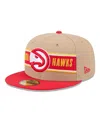 New Era Men's Tan/red Atlanta Hawks 2024 Nba Draft 9fifty Snapback Hat In Tan Red