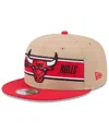 New Era Men's Tan/red Chicago Bulls 2024 Nba Draft 9fifty Snapback Hat In Tan,red