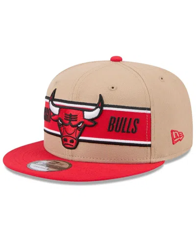 New Era Men's Tan/red Chicago Bulls 2024 Nba Draft 9fifty Snapback Hat In Tan,red