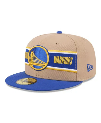 New Era Men's Tan/royal Golden State Warriors 2024 Nba Draft 59fifty Fitted Hat In Tan,royal
